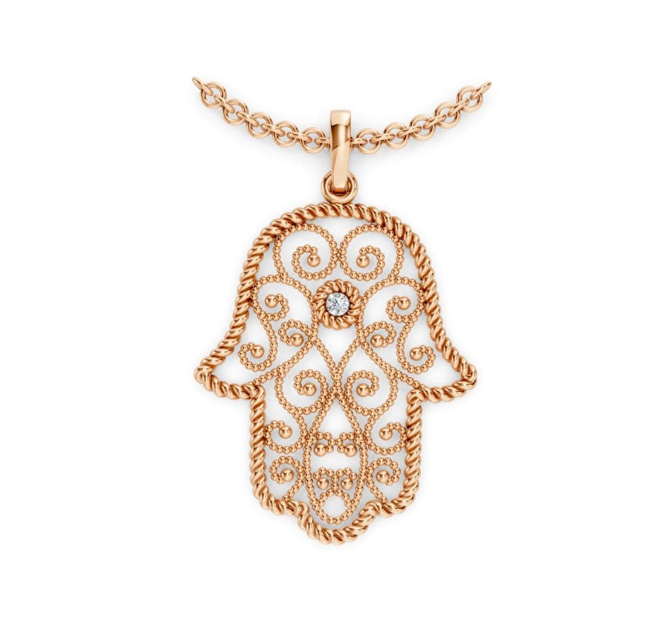Hamsa gold necklace