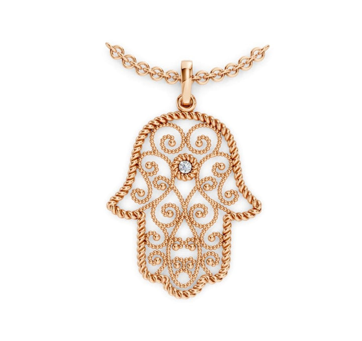 Hamsa gold necklace