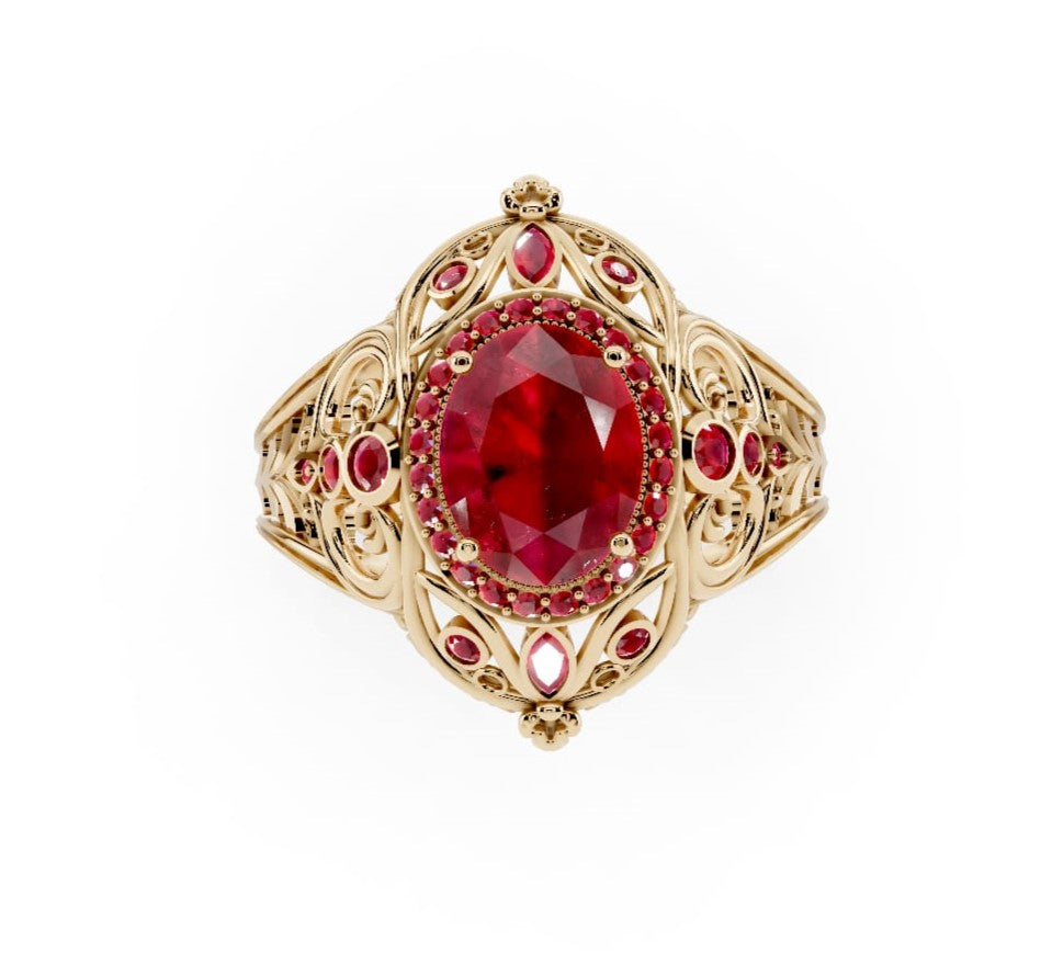 Ruby Margaret Gold Ring
