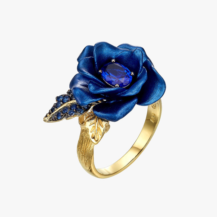 Monarchy Enamel CZ Stone Flower Ring