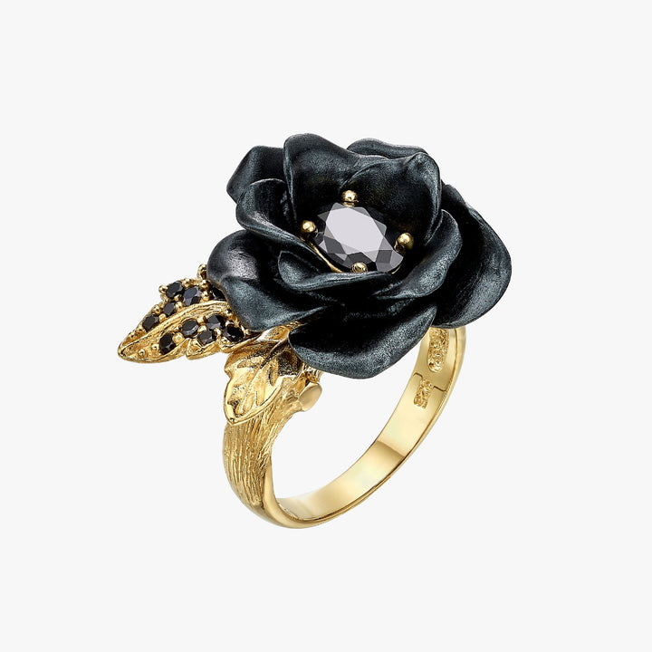 Monarchy Enamel CZ Stone Flower Ring