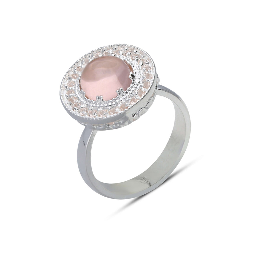 Nostalgia ring studded with champagne colored crystal stones