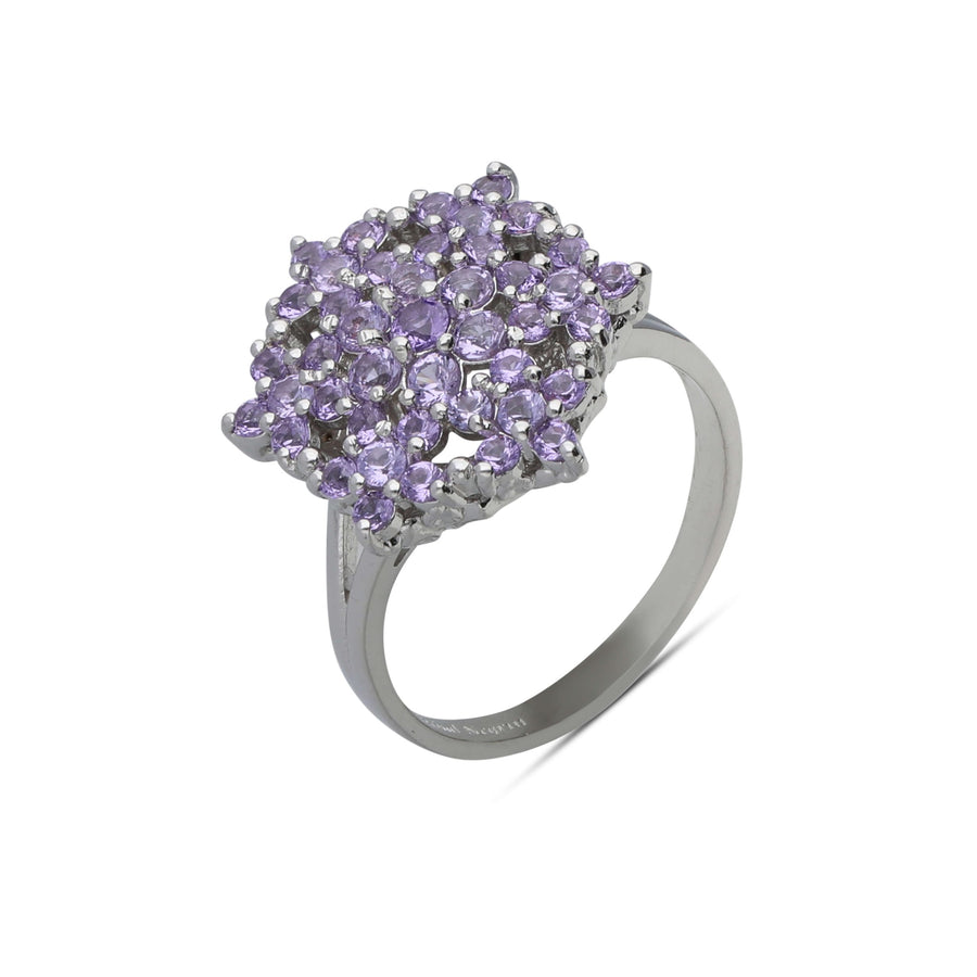 Angel ring studded with purple crystal stones