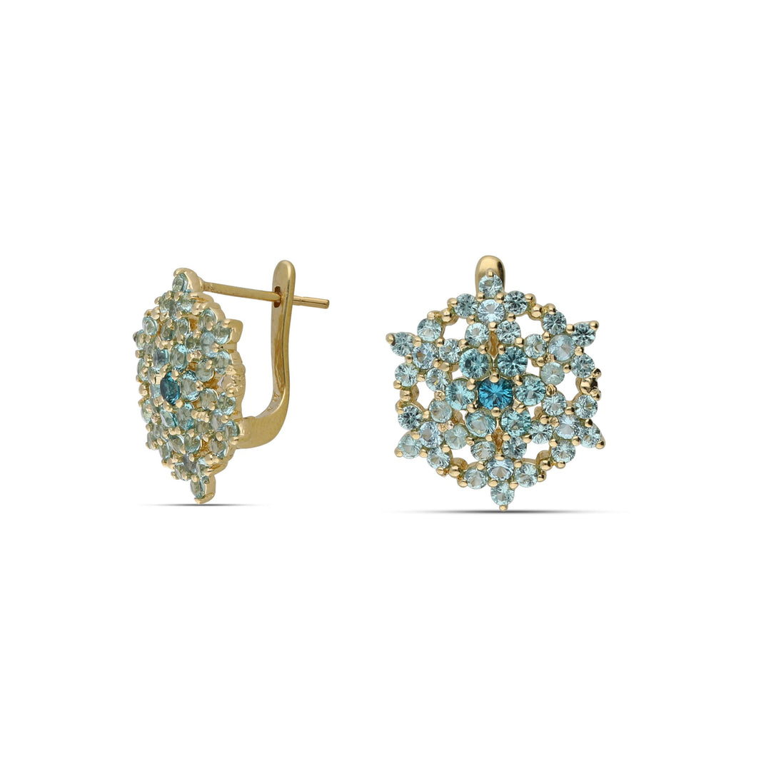 Angel earrings studded with turquoise crystal stones