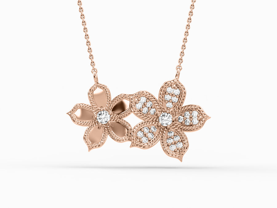 Double Ivanka pendant with rose gold chain