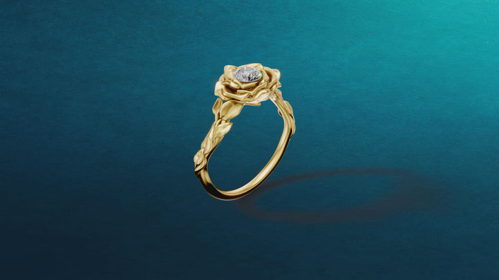 Rose gold solitaire ring