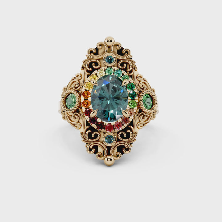 Rosette gold ring