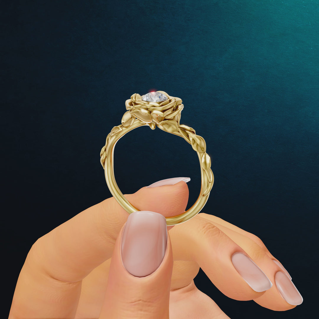 Rose gold solitaire ring