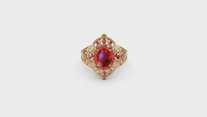 Ruby Margaret Gold Ring