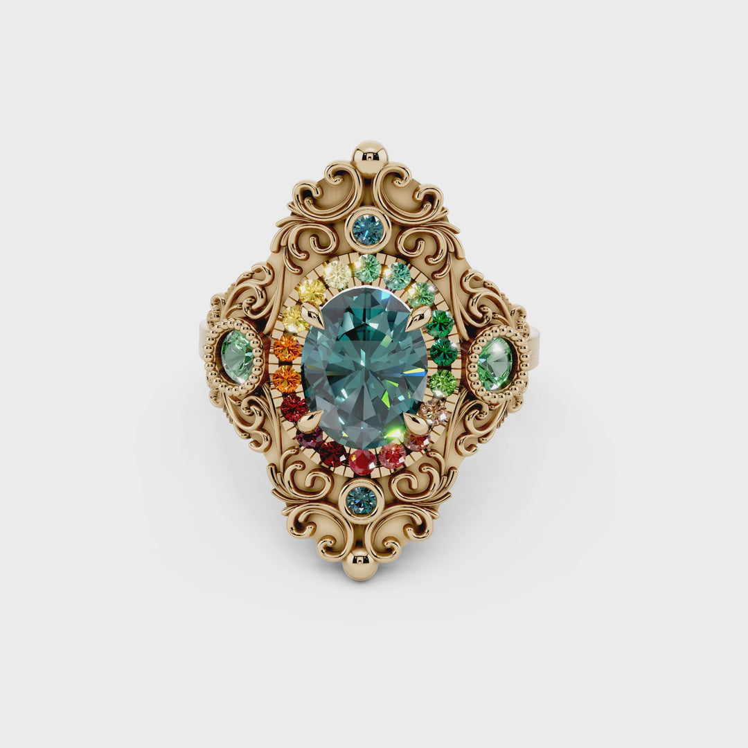 Rosette gold ring