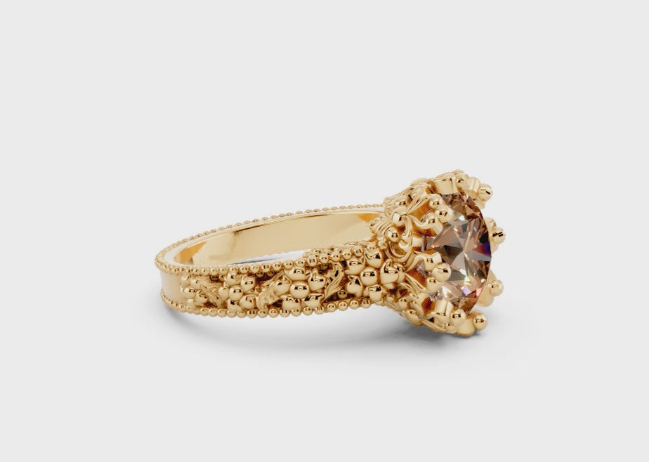 Juliet Morganite Champagne Gold Ring
