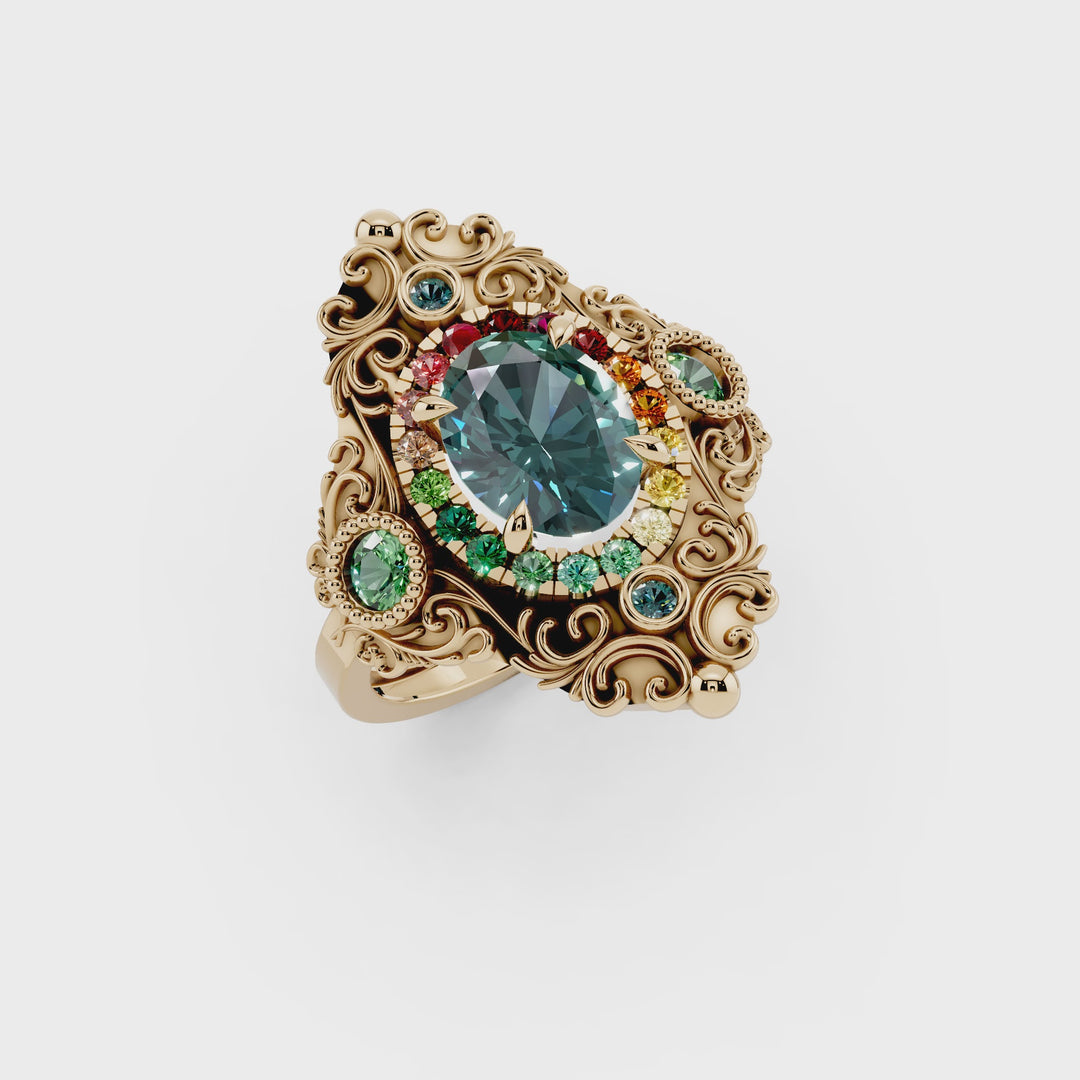 Rosette gold ring