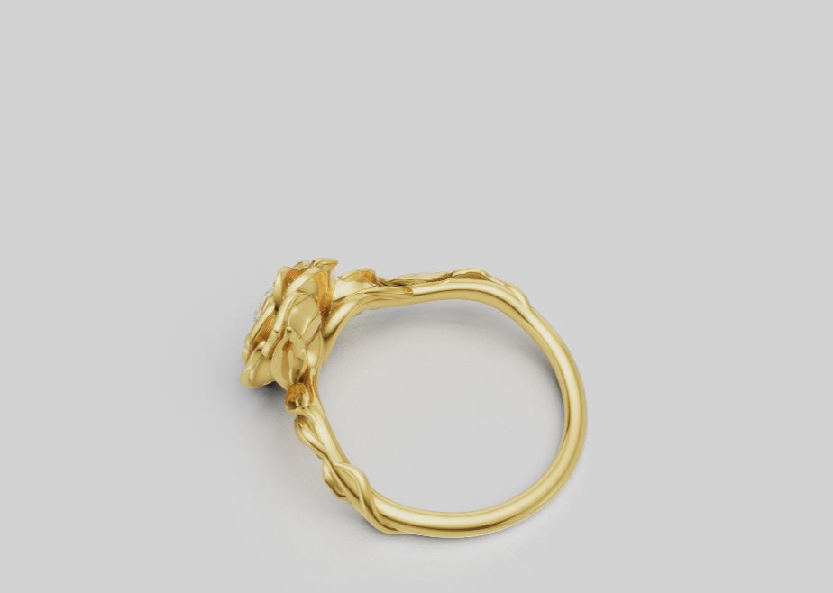 Rose gold solitaire ring