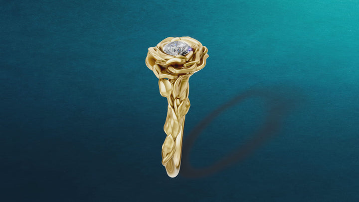 Rose gold solitaire ring