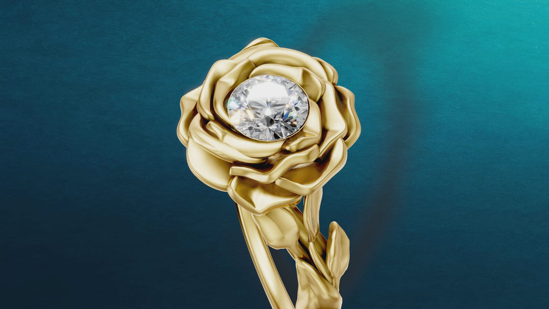 Rose gold solitaire ring