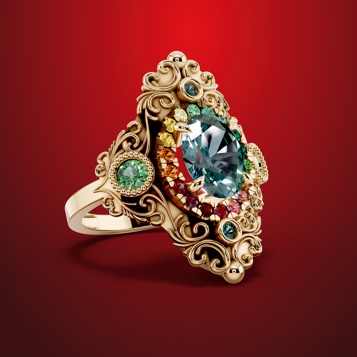 Rosette gold ring