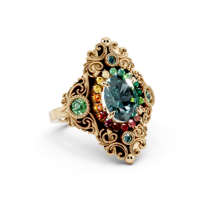 Rosette gold ring