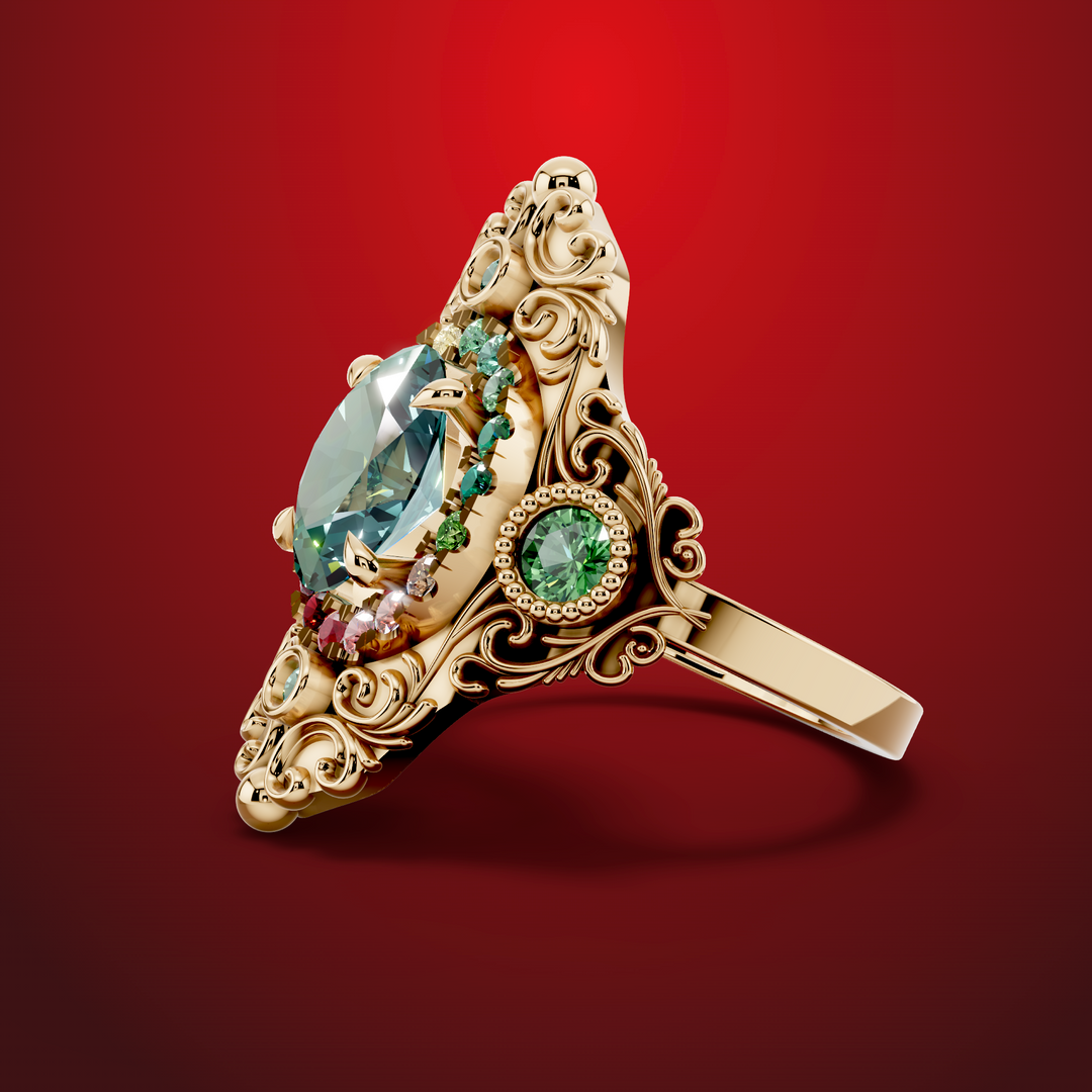 Rosette gold ring