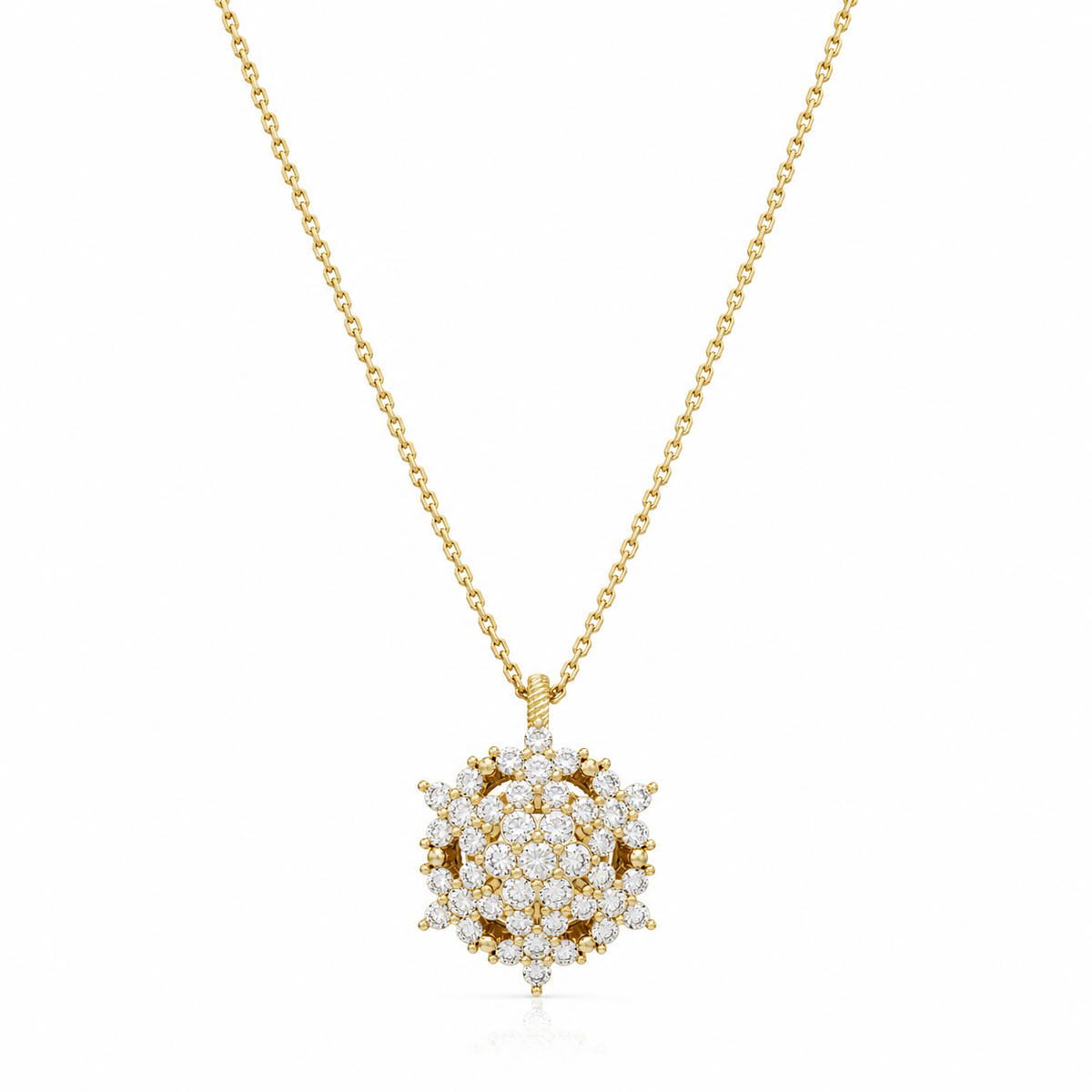 Angel necklace studded with zircons