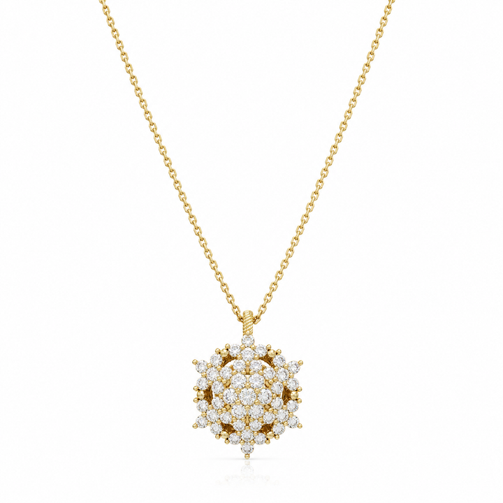 Angel necklace studded with zircons