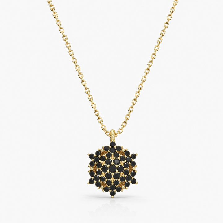 Angel necklace studded with zircons