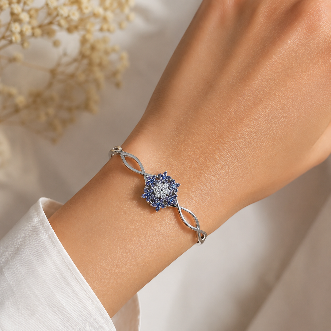 Bengal Angel bracelet studded with blue crystal stones
