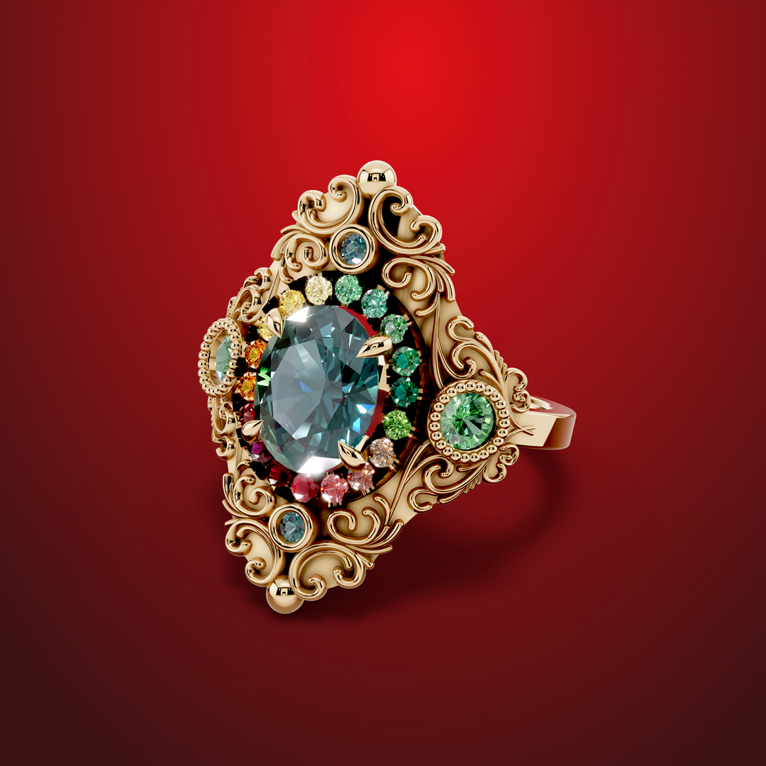 Rosette gold ring