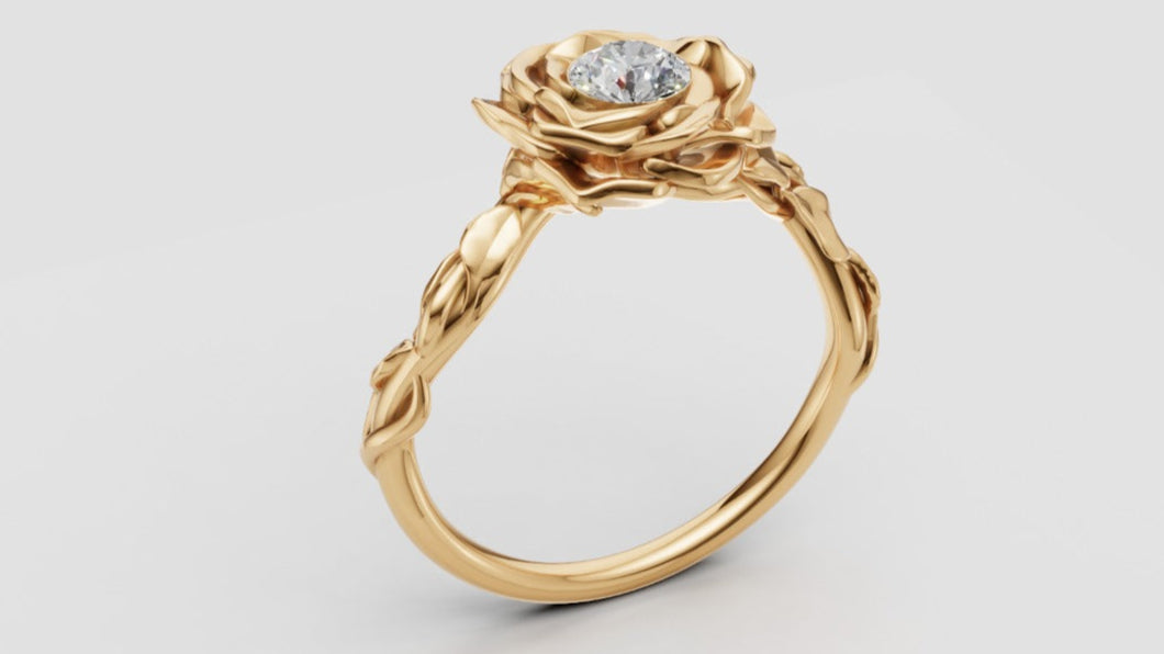 Rose gold solitaire ring