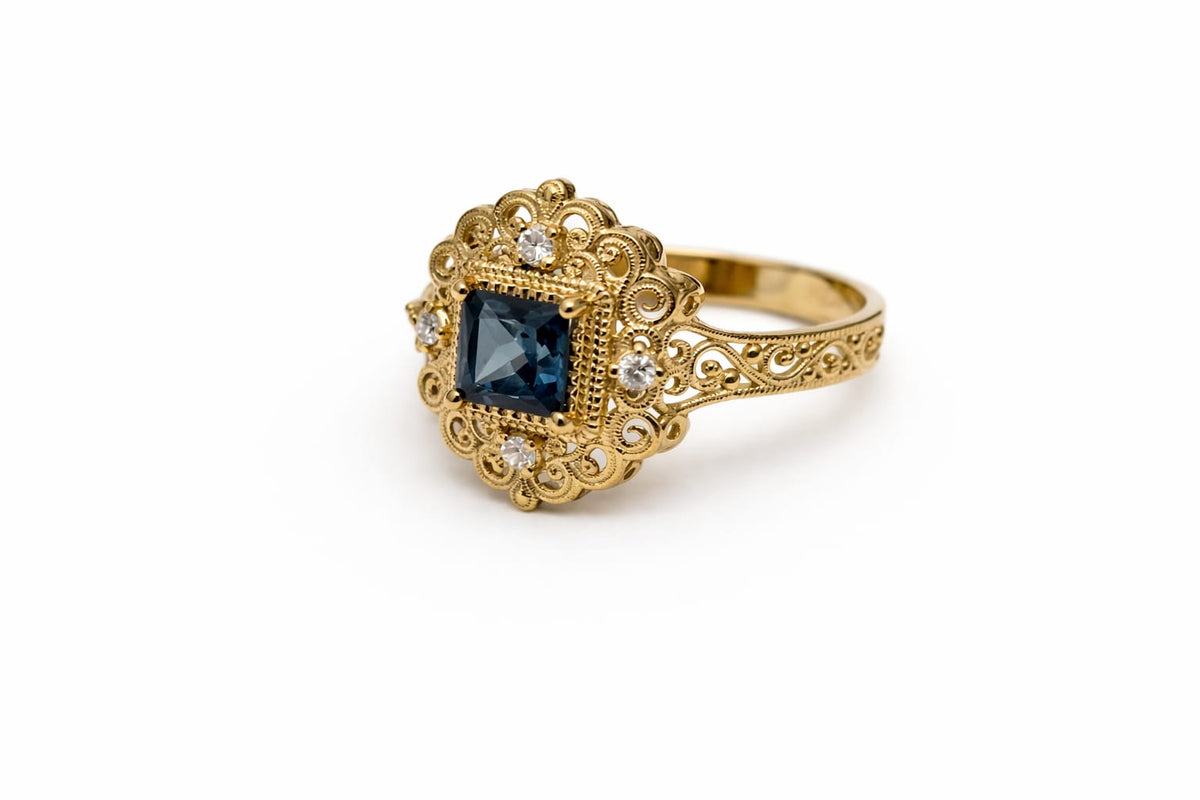 Alexandra topaz gold ring
