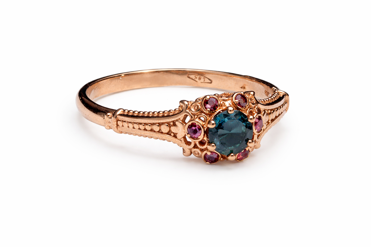 London topaz gold ring for girls