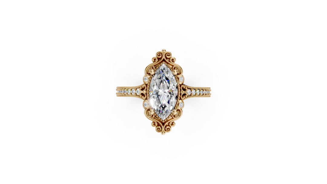 Miley gold ring with side diamonds