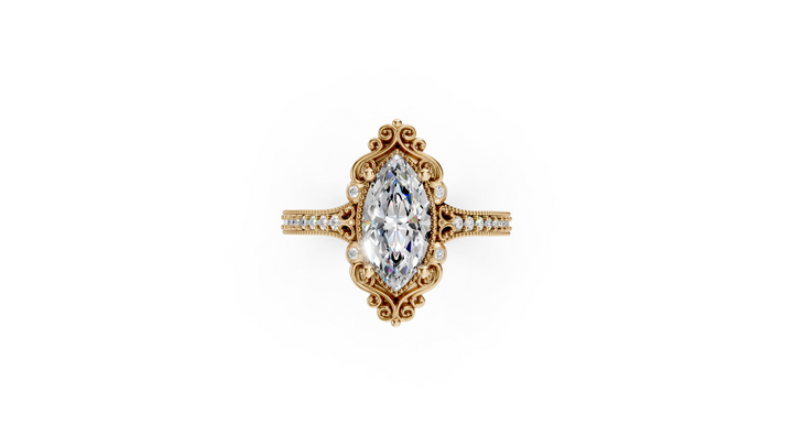 Miley gold ring with side diamonds