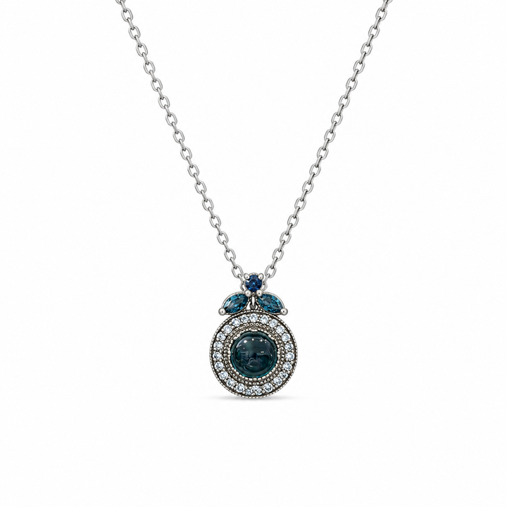 Nostalgia necklace studded with turquoise crystal stones