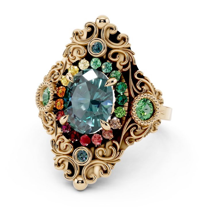 Rosette gold ring