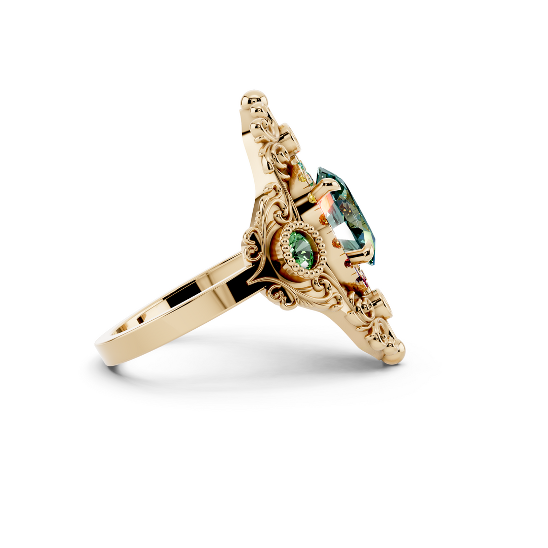 Rosette gold ring