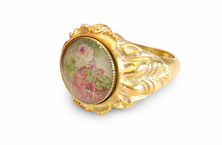 Spring gold ring