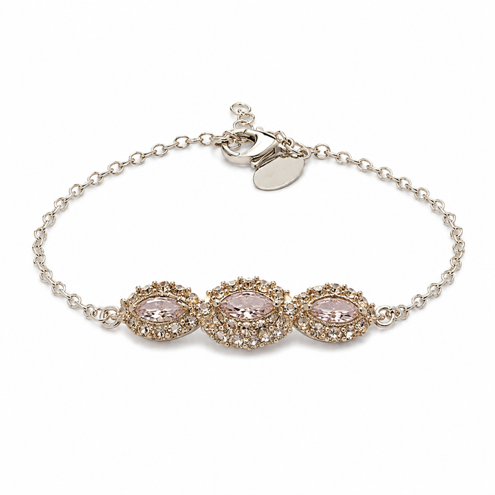 A marquise-shaped eye bracelet studded with champagne-colored crystal stones