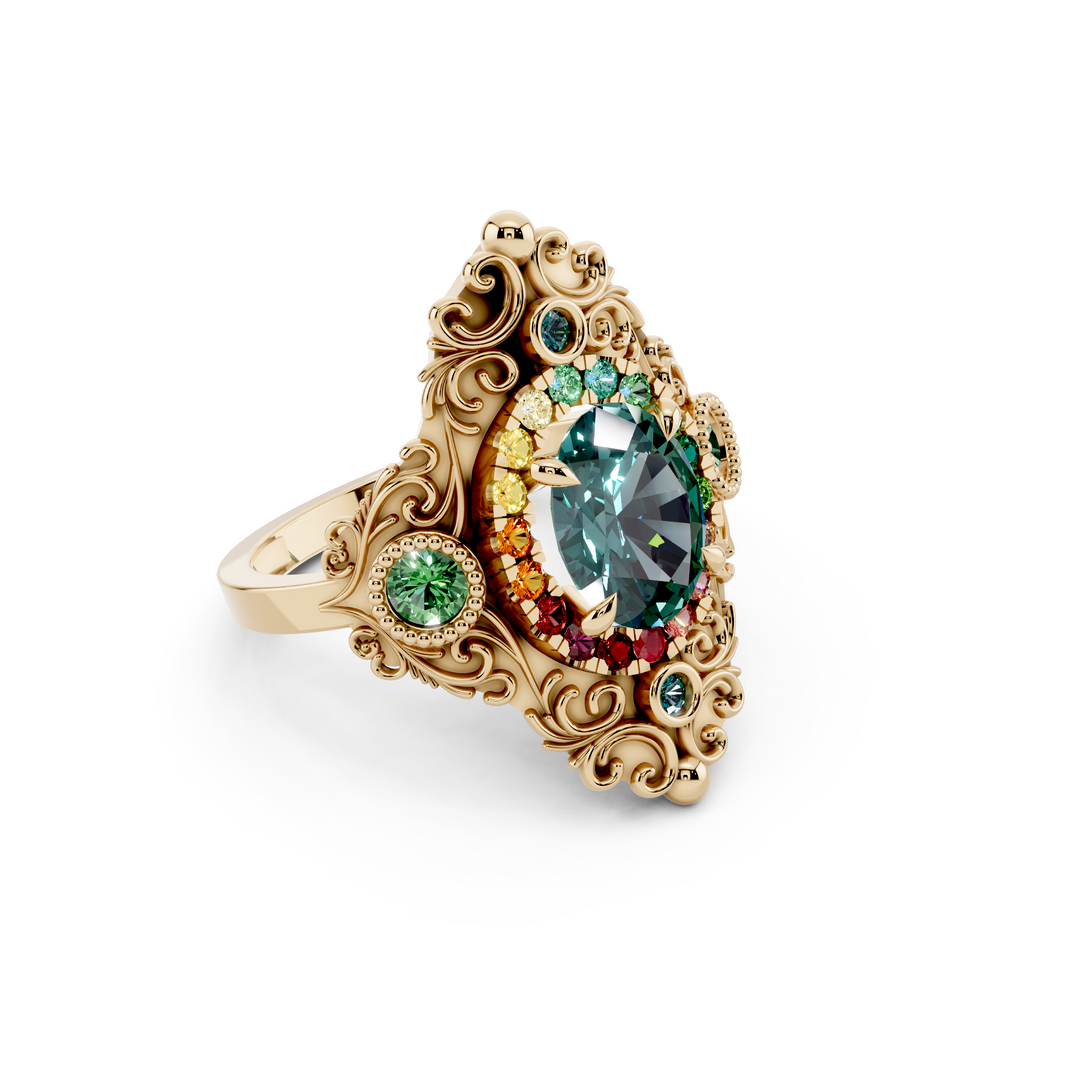 Rosette gold ring