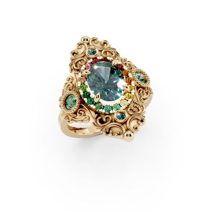 Rosette gold ring