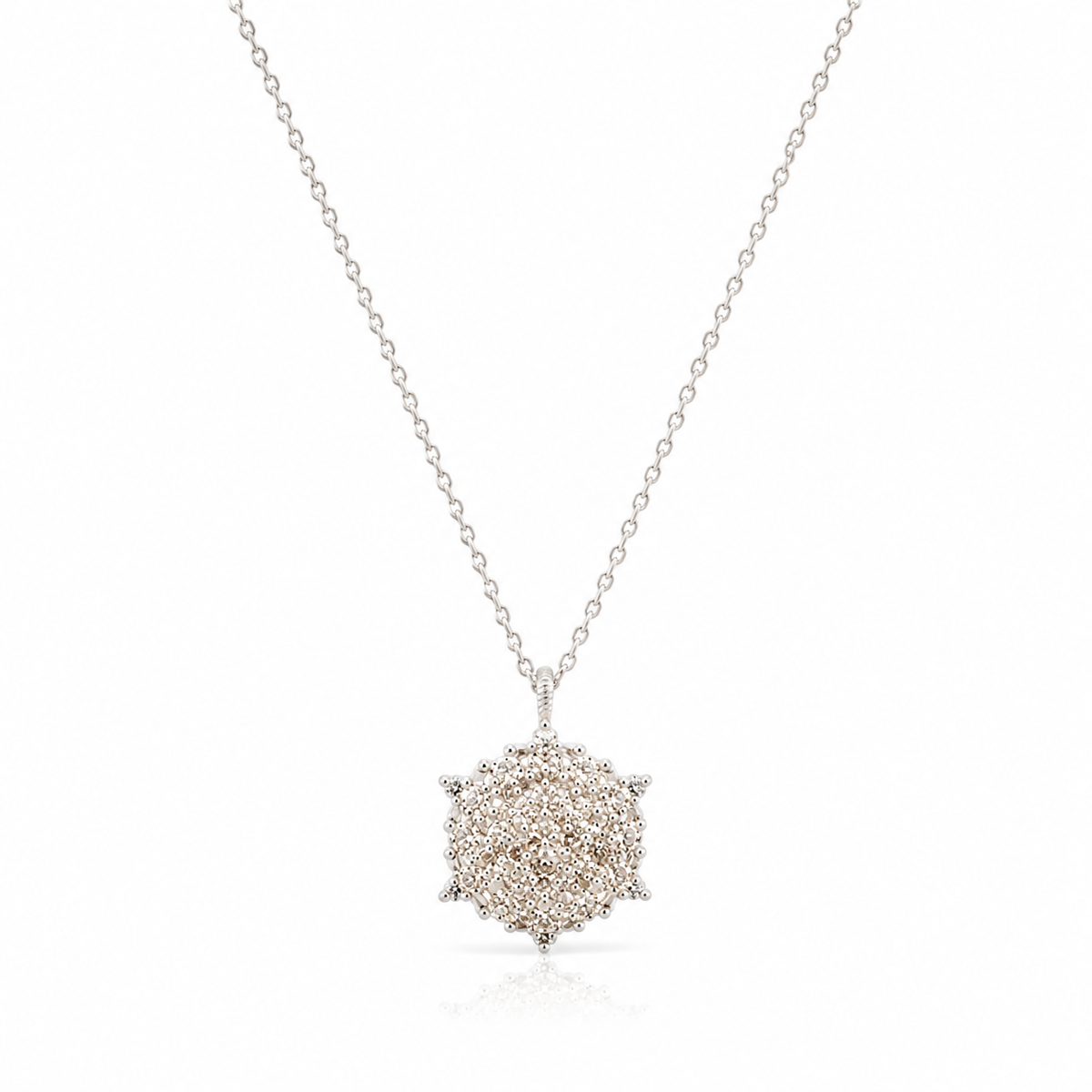 Angel necklace studded with champagne crystal stones