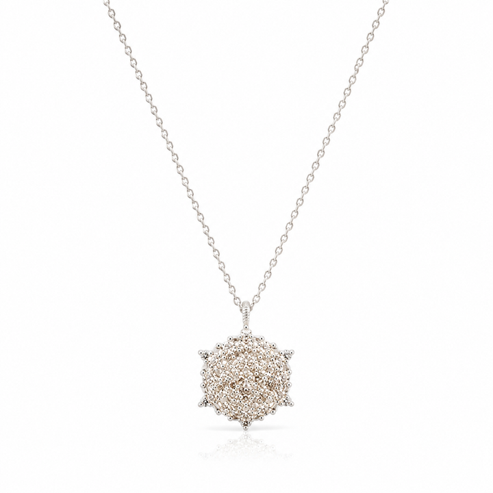 Angel necklace studded with champagne crystal stones