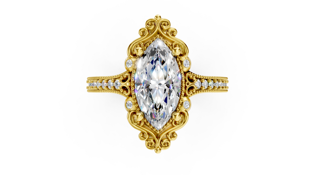 Miley gold ring with side diamonds