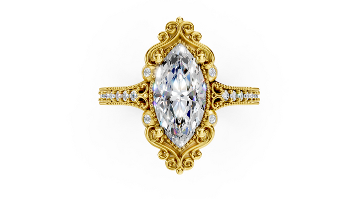 Miley gold ring with side diamonds