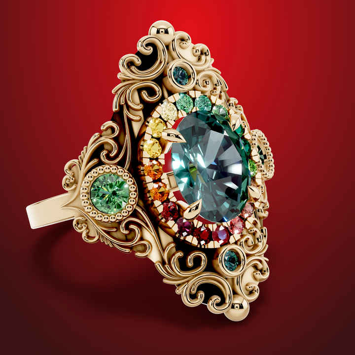 Rosette gold ring