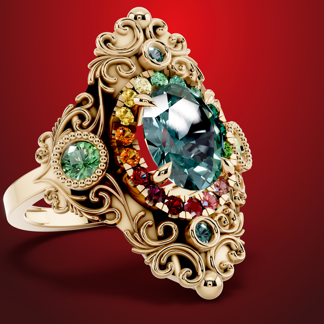 Rosette gold ring