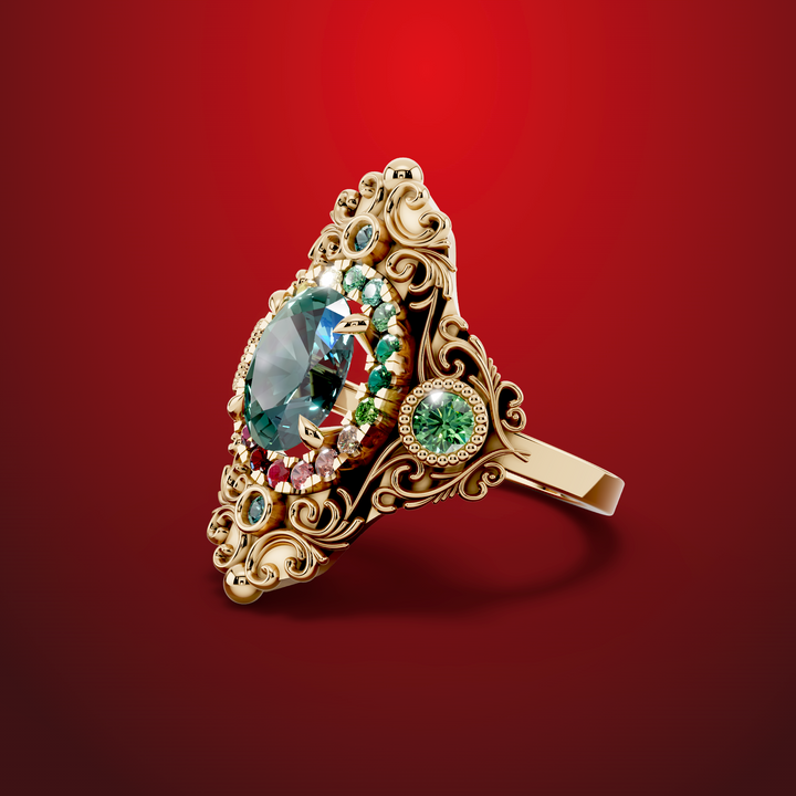 Rosette gold ring