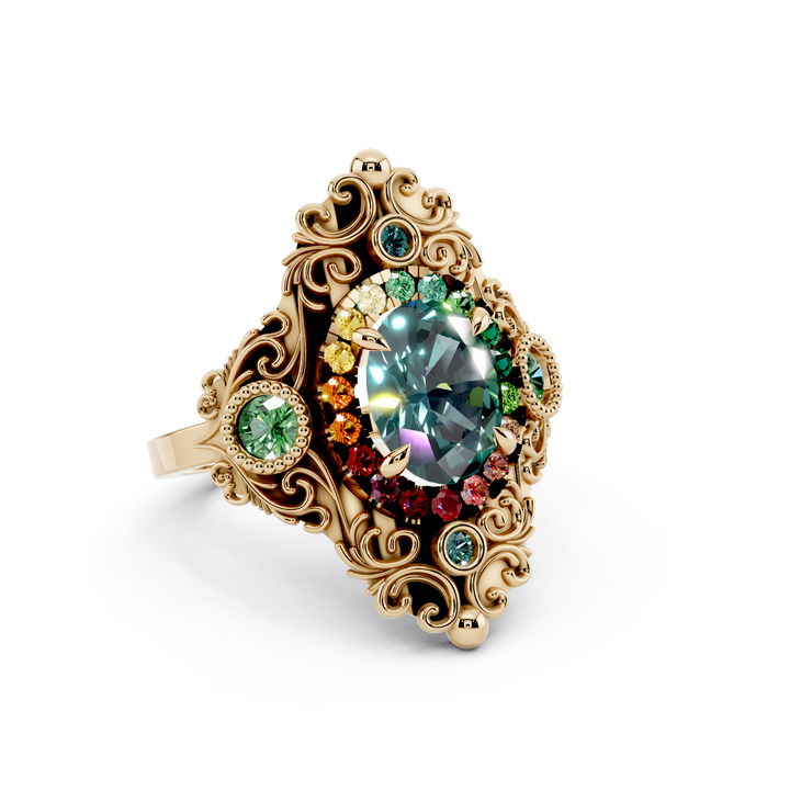 Rosette gold ring