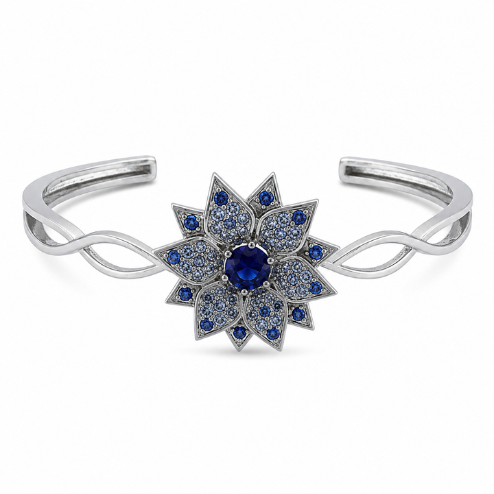 Bengal amaryllis bracelet studded with blue crystal stones