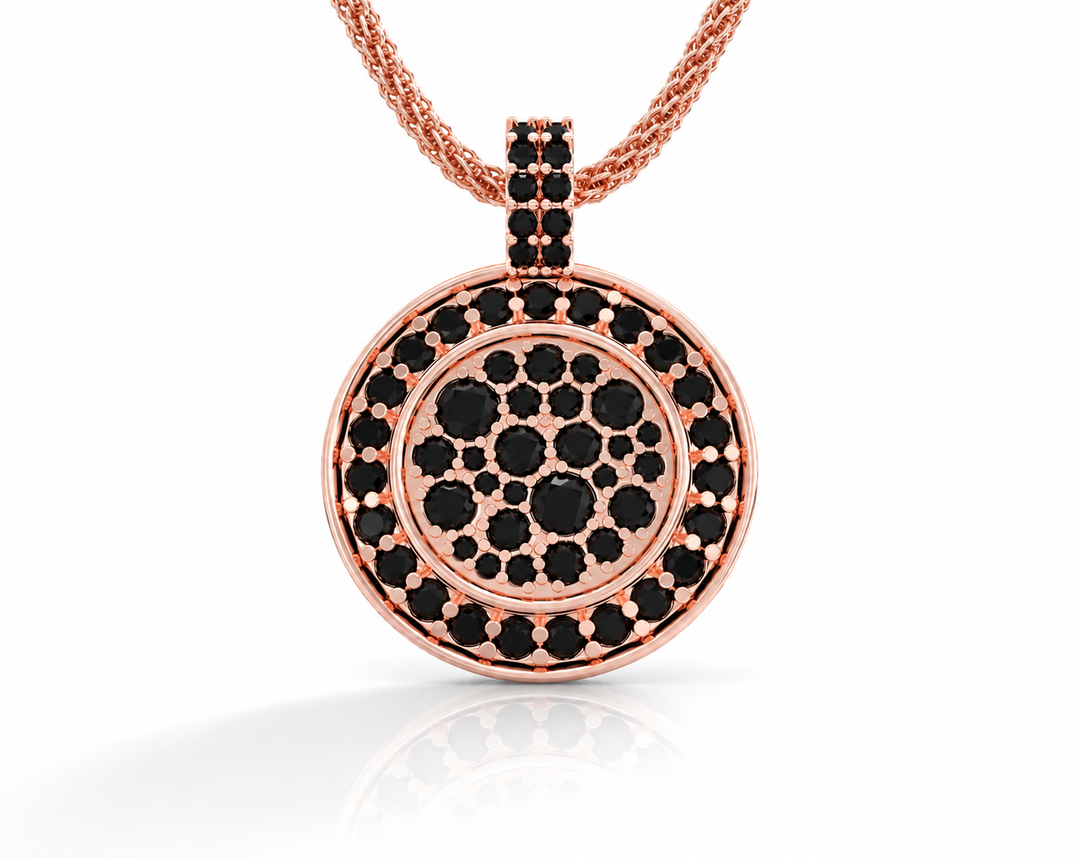 Colorful sequence necklace studded with zircons