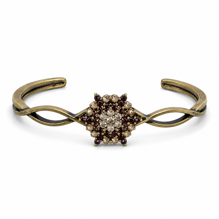 Bengal Angel bracelet studded with cream garnet colored crystals